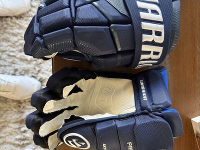 Warrior Alpha PRO II Hockey Gloves - Navy Blue - Size 14" - Excellent condition, used 1 time