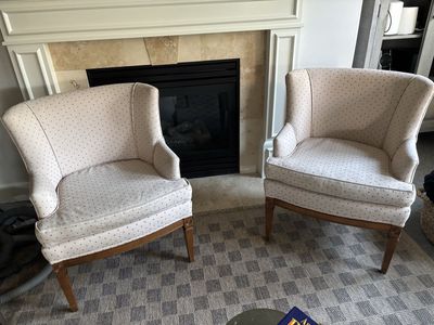 Pair of Vintage Upholstered Armchairs