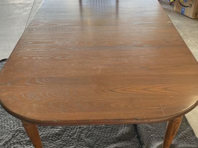 Vintage Wood Extendable Dining Table with 6 Chairs