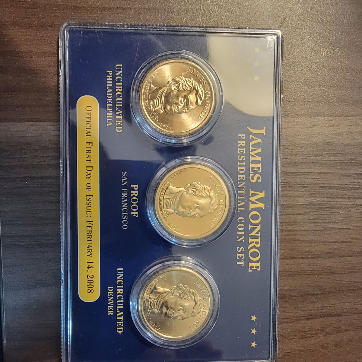 James Monroe presidential coin set.