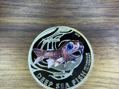 2010 Pitcairn Islands Deep Sea Fish Two Dollars Silver Coin - Lanternfish Myctophus