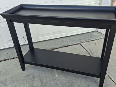 real wood black skinny entry way /sofa table