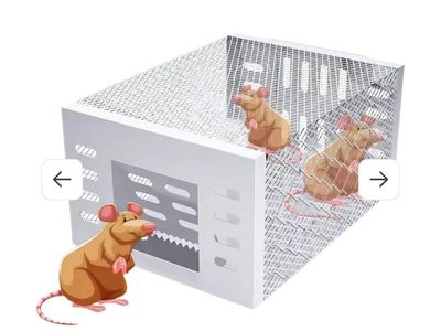 Metal Humane Rat Trap, Mouse Chipmunk Vole, Meral reusable Cage Trap, Garage House Outside Inside, Catch Multiple at One Time