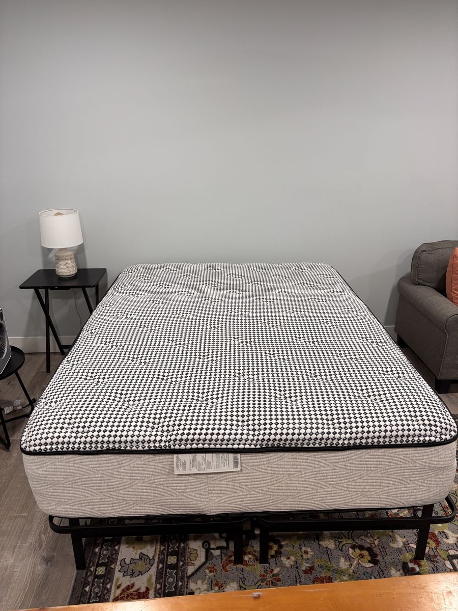 Queen Mattress and Metal Frame