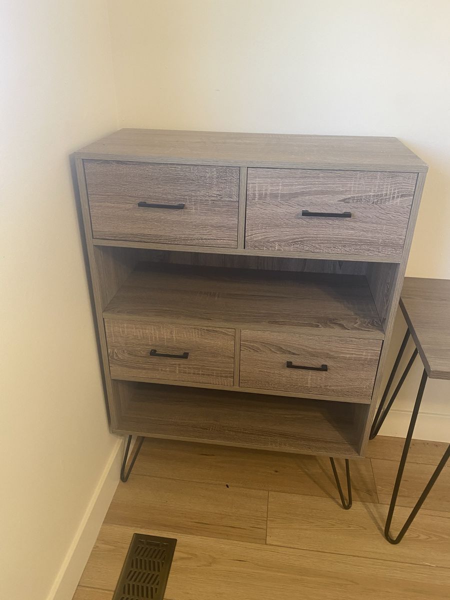 3 piece dresser table and bookshelf