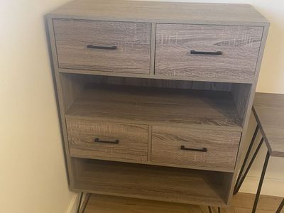 3 piece dresser table and bookshelf