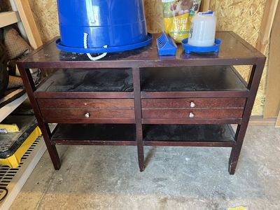 Tv stand - real wood - needs a little touch up