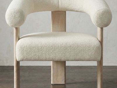 Luxe Sherpa Upholstered Accent Armchair with Solid Wood Frame