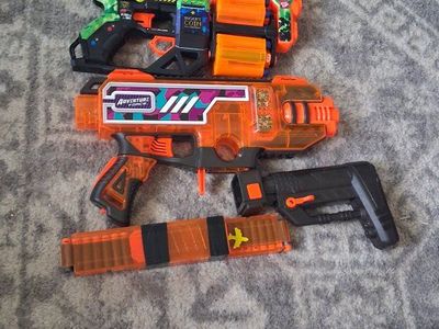 X-Shot and Adventure Force Blasters Lot with Ammo Clip and Stock