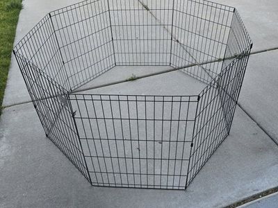 Black Metal Wire Pet Playpen / Exercise Pen for Dogs, Puppies, or Small Animals