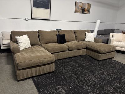 Double Chaise Sectional Couch (Can Deliver)