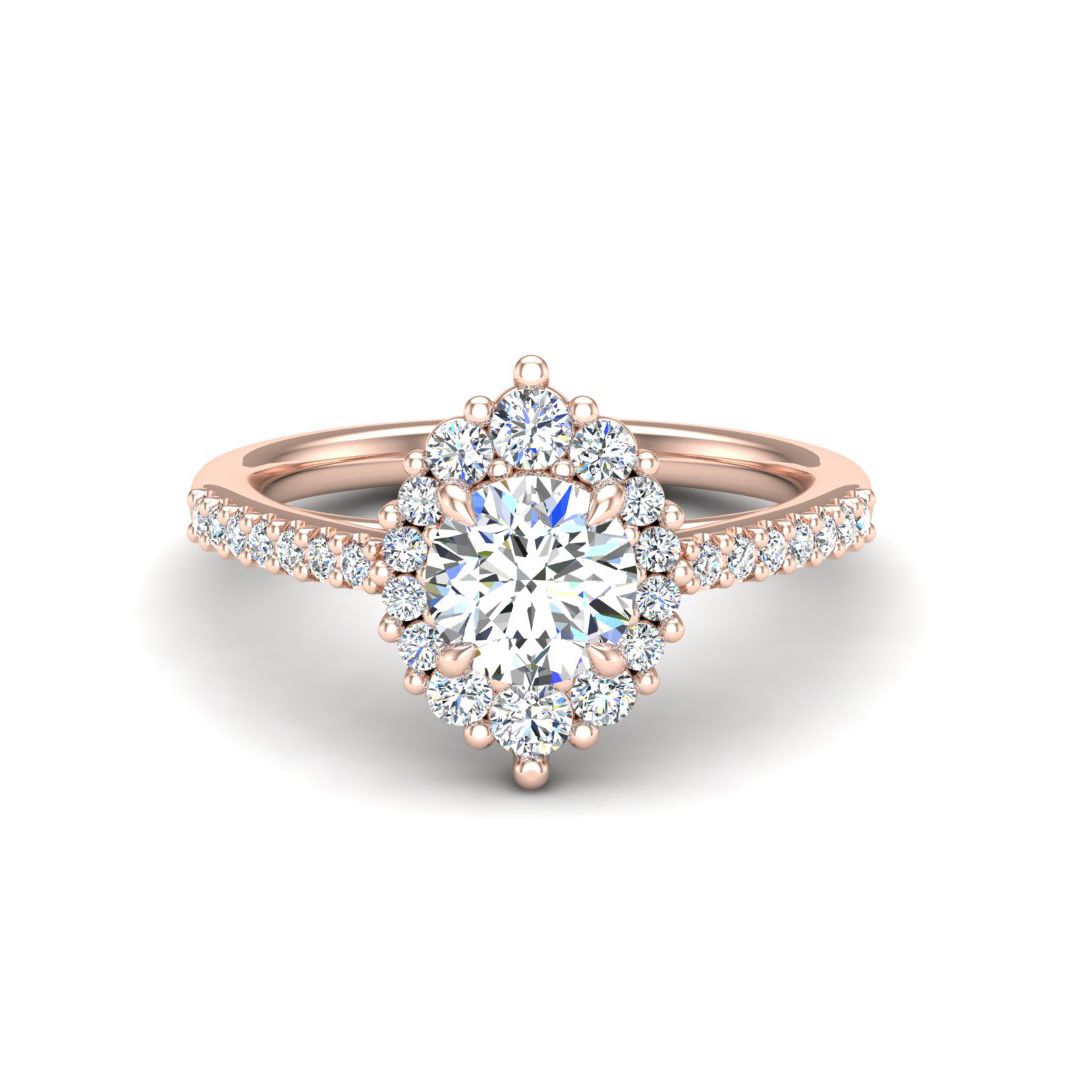 2.51 carat Halo Oval Diamond Engagement Ring