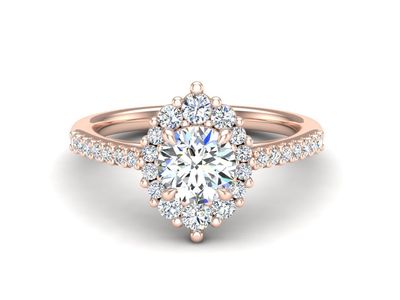 2.51 carat Halo Oval Diamond Engagement Ring