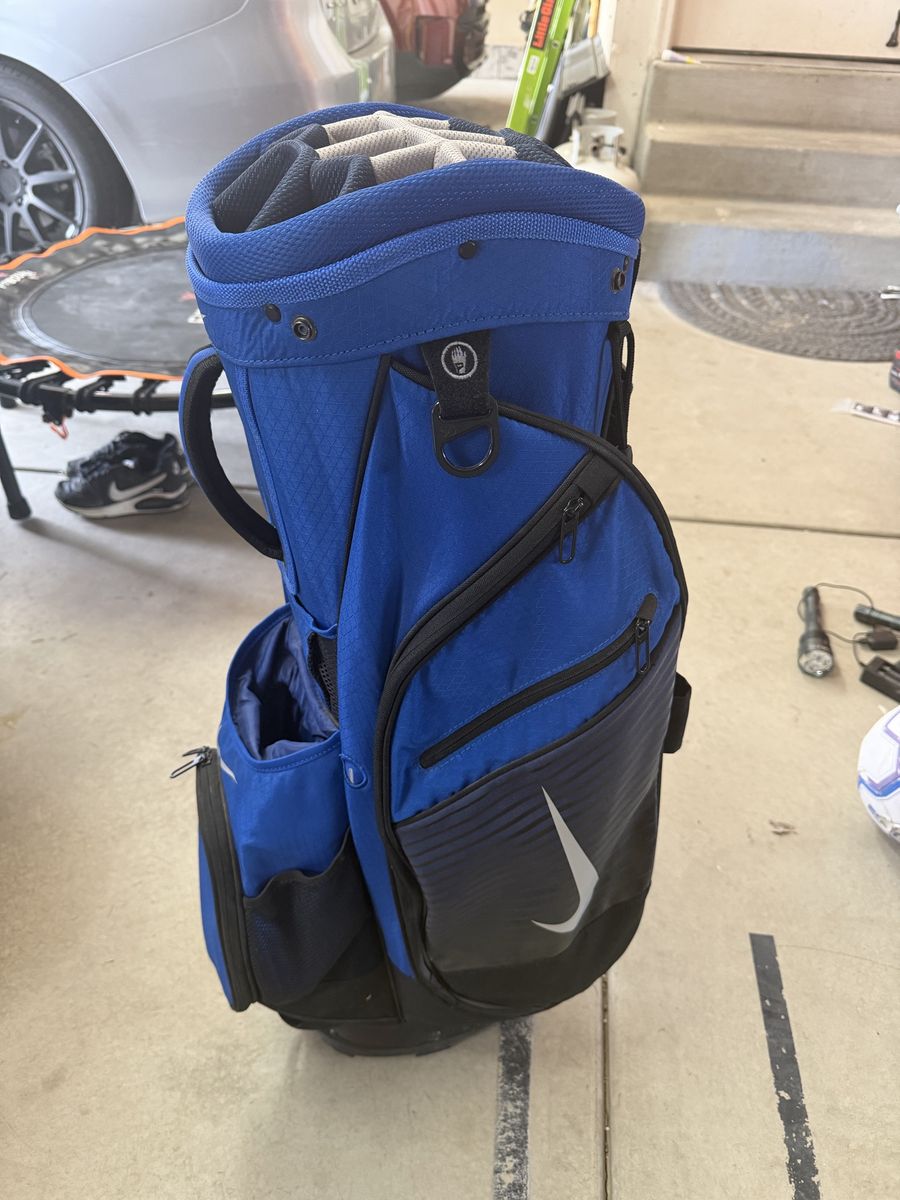 Nike Golf Cart Bag - Blue/Black with 14-Way Divider Top & Multiple Pockets