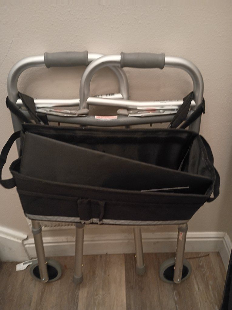 Used Standard Walker with Wheels & Bag - Mobility Aid