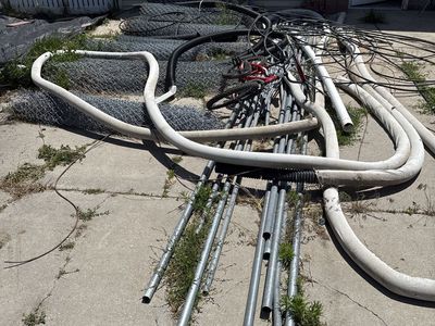 Assorted Metal Poles, Fencing, and Hoses - Scrap Metal & DIY Project make offer