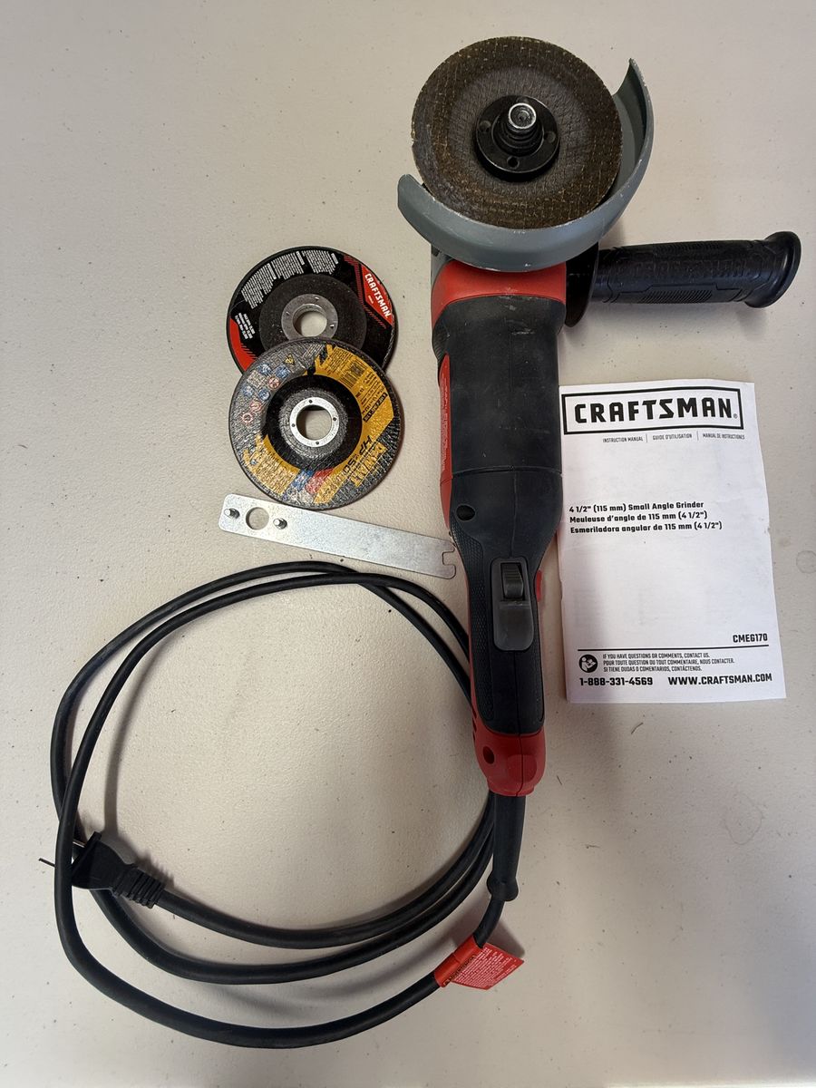 Craftsman angle grinder with discs