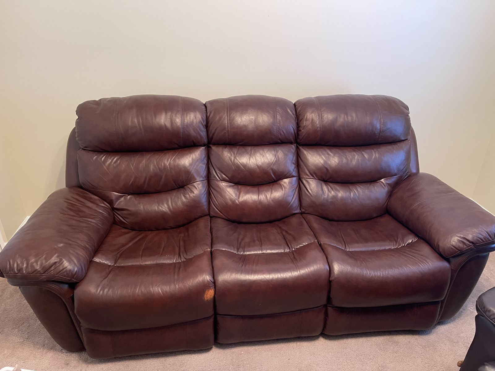 Power Recline Sofa. Minor wear. Heavy and awkward to lift.