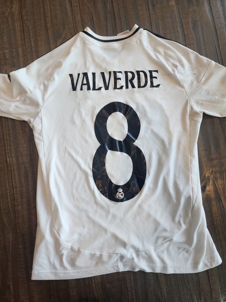 adidas Real Madrid Valverde #8 Youth Soccer Jersey White