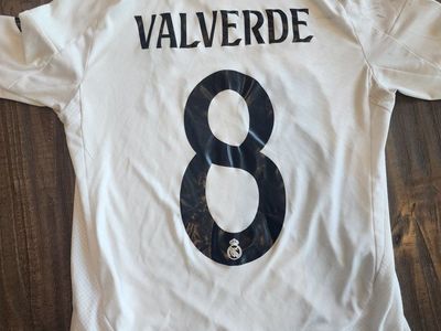 adidas Real Madrid Valverde #8 Youth Soccer Jersey White