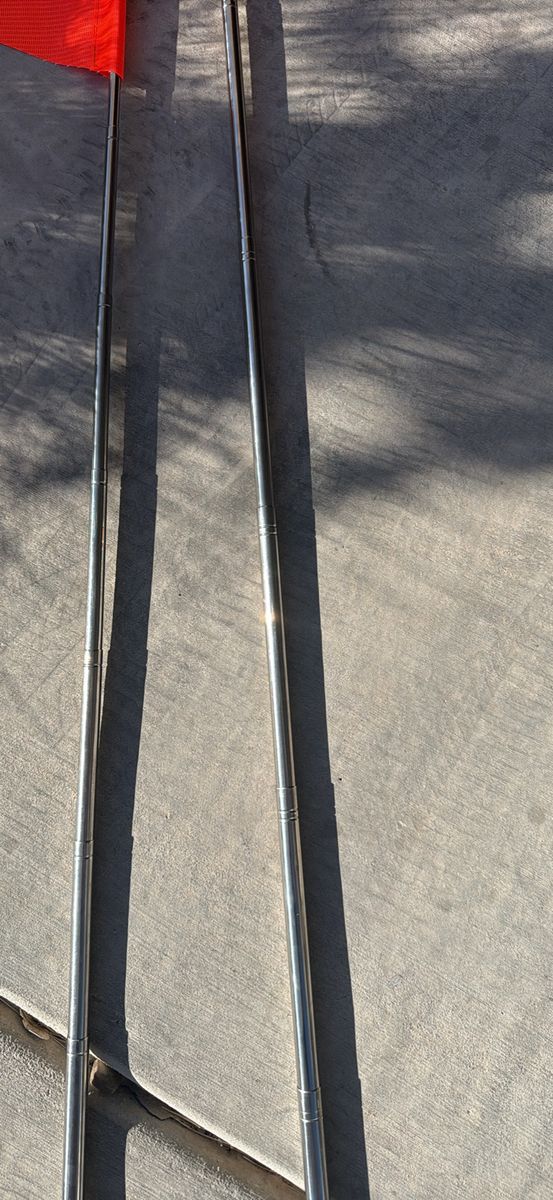 2x Chrome Telescoping Flag Poles with Clamps - Universal Fit for Vehicles, Boats, ATVs