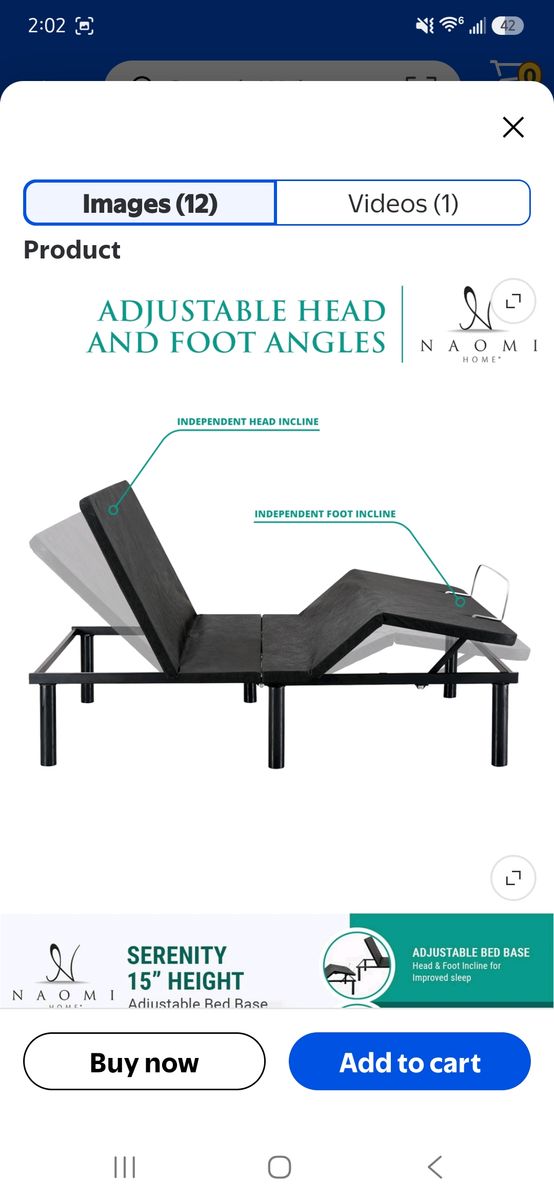 Queen adjustable bed **NEW IN BOX**