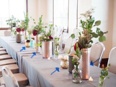 Gold and Rose Gold vases Wedding/Event Decor