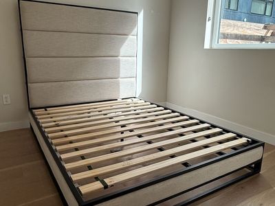 STUNNING CRATE AND BARREL BED FRAME
