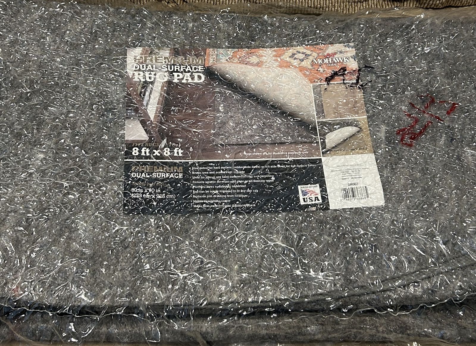 NEW Mohawk Home Premium Dual Surface Rug Pad – 8' × 8' (DR002)