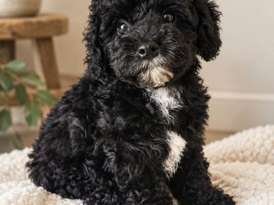Male Black toy poodle/cavalier Puppy - Male, Hypoallergenic, Ready for New Home!