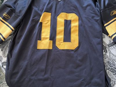 Reebok NFL Authentic Santonio Holmes #10 Black & Gold Stitched Football Jersey Size 54