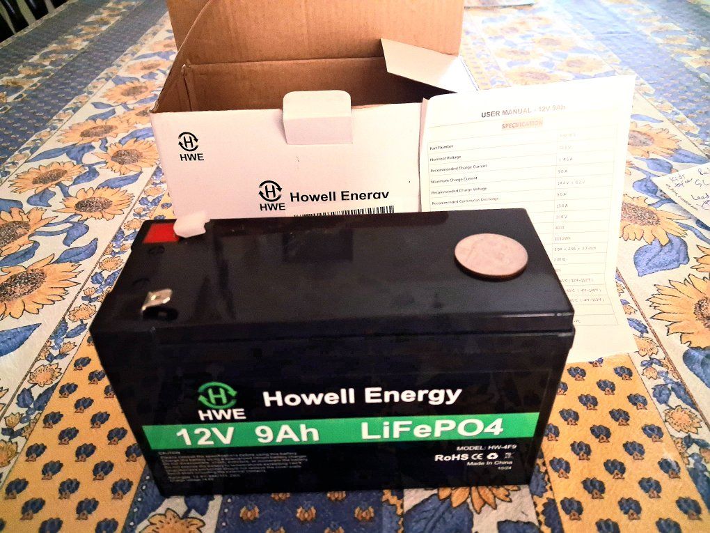 HWE Howell Energy 12V 9Ah LiFePO4 Lithium Battery HW-4F9