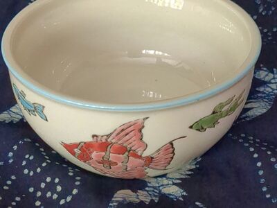 vintage Yokohama studio hand painted bowl