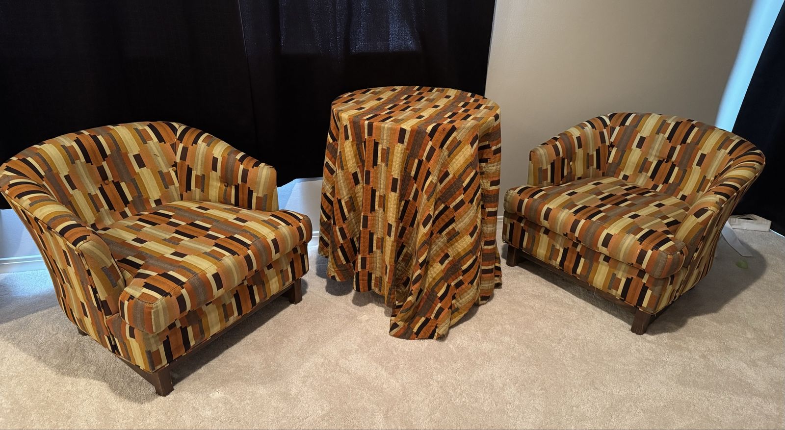 Matching kids chair set with Table - Patterned Fabric