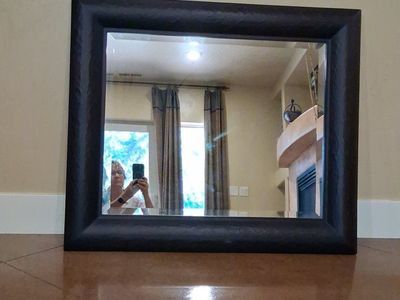 Large Dark Wood Framed Wall Mirror