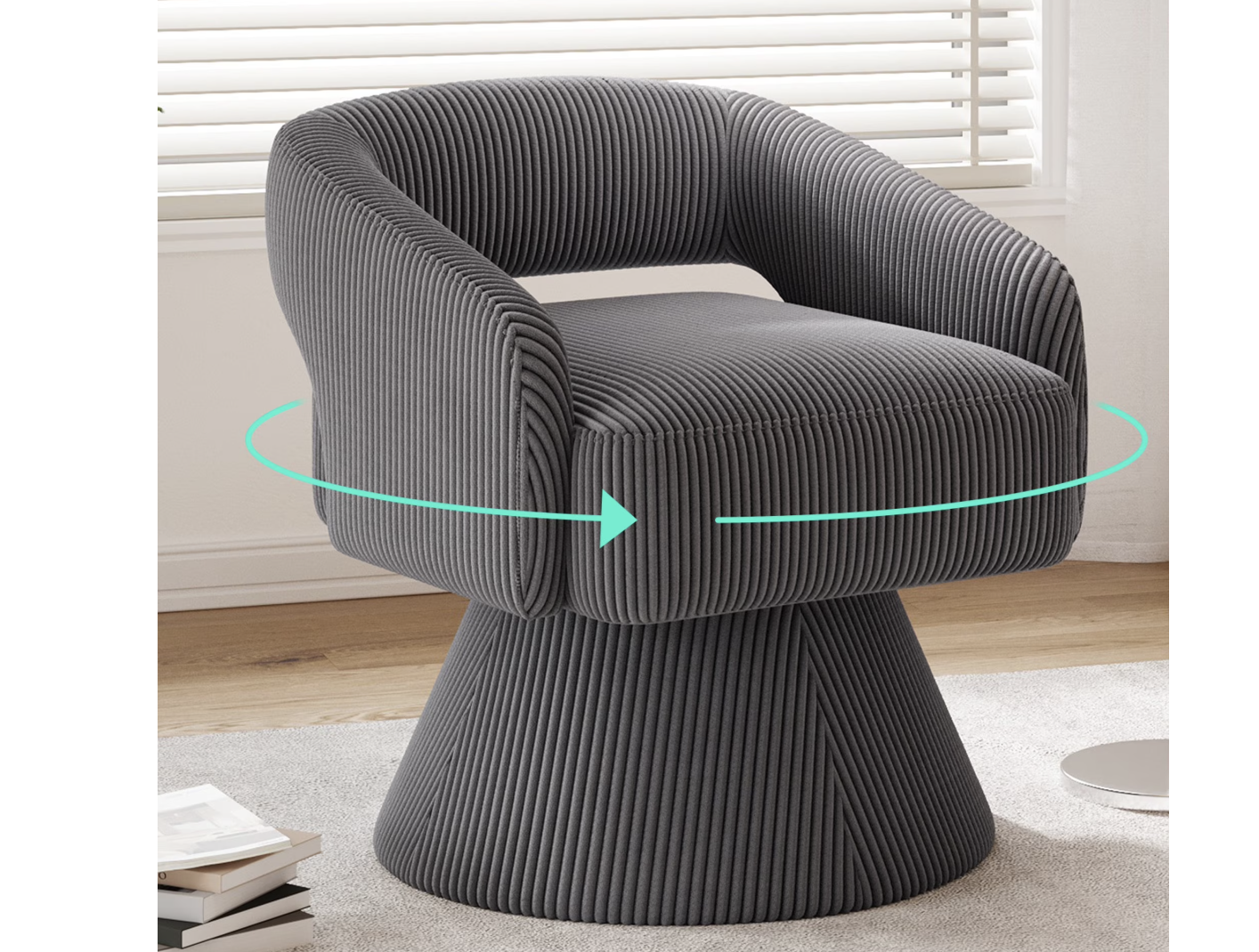 New in Box 360° Swivel Accent Chair, Modern Upholstered Barrel Chair