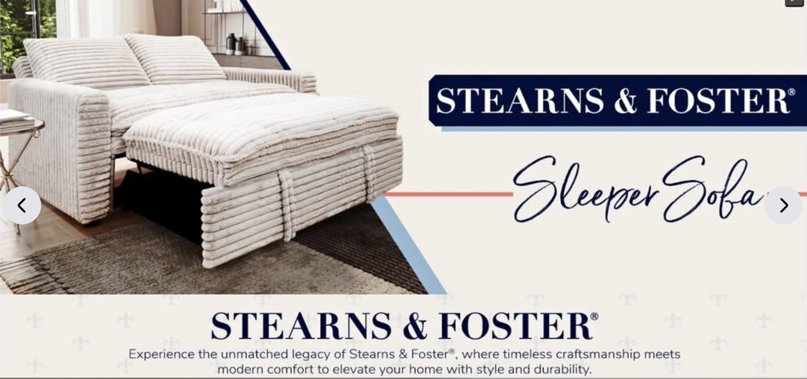 Stearns & Foster Johanna Convertible Sleeper Sofa