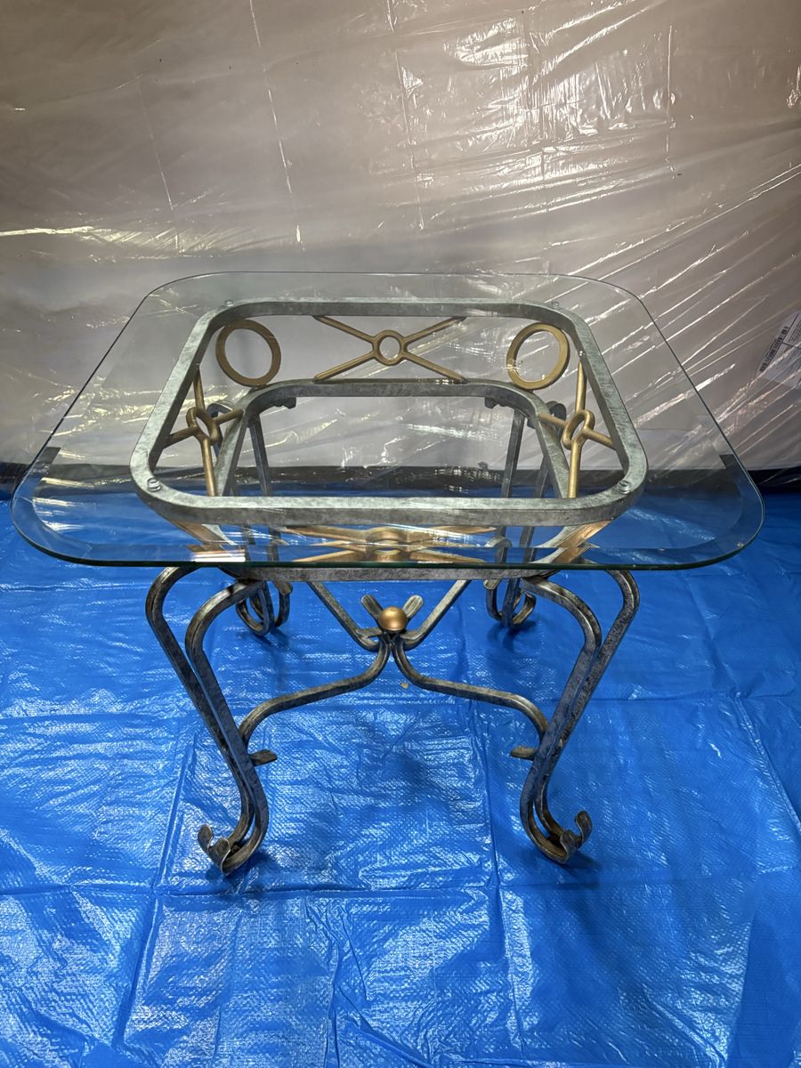 Metal & Glass Accent Table