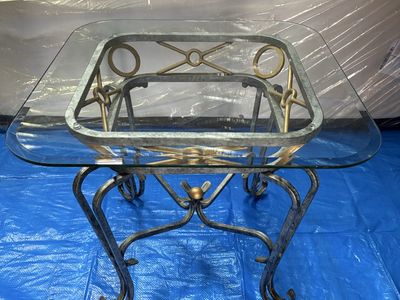 Metal & Glass Accent Table