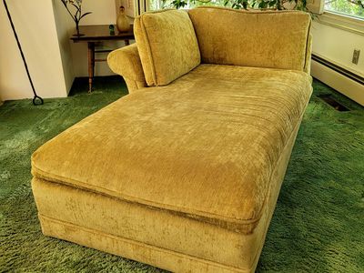 Gold Upholstered Chaise Lounge