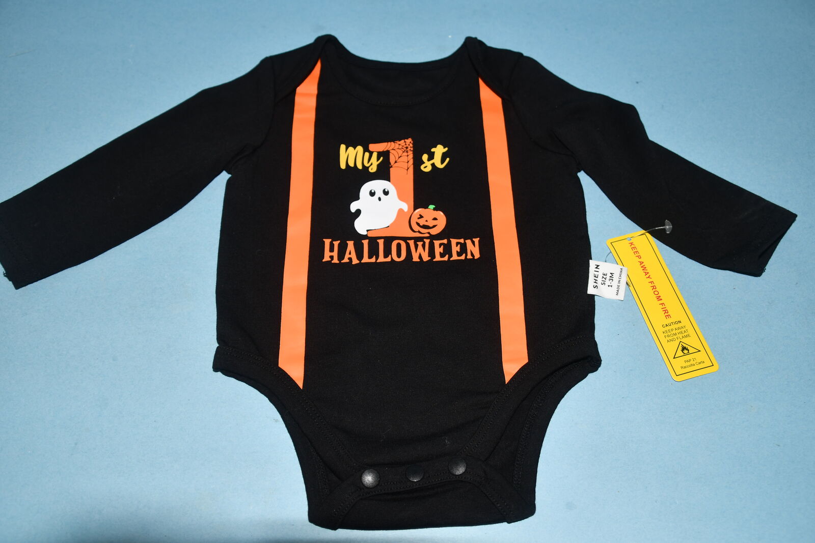 NWT "MY FIRST HALLOWEEN" ONESIE ~ SIZE 1-3 MONTHS ~ GHOST, PUMPKIN ~ CUTE!