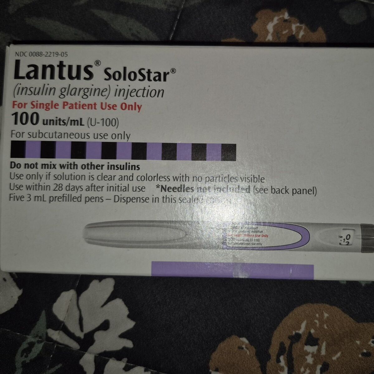 New Lantus solostar 3mL pens insulin 100 units/mL