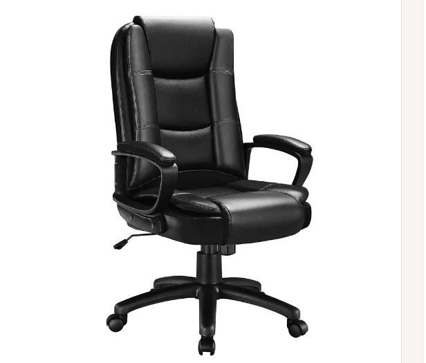 NEW! High Back Heavy Duty Executive Leather Office Chair (Black)