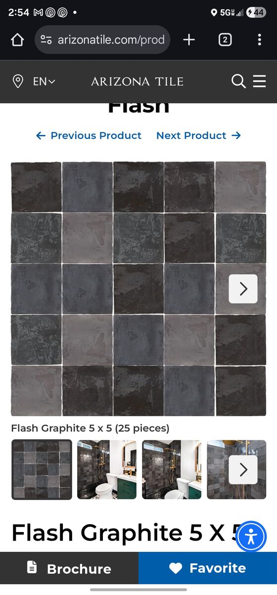 Arizona Flash Graphite 5x5 tile