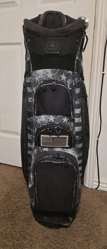 OGIO Golf Cart Bag Black Grey American Flag Stars and Stripes Patriotic
