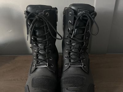 Harley-Davidson Black Leather Motorcycle Boots Mens Size 9M Lace-up Zip-up