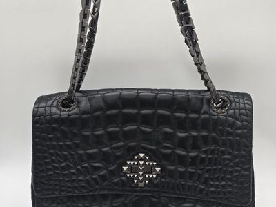 Authentic Lanvin Collection Black Leather Shoulder Bag