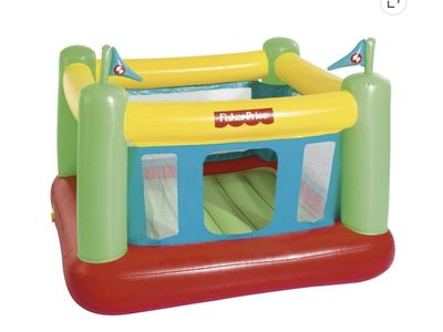 Fisher-Price Bouncesational Bounce House - 69x68x53in Inflatable Jumper w/ Built-in Pumps