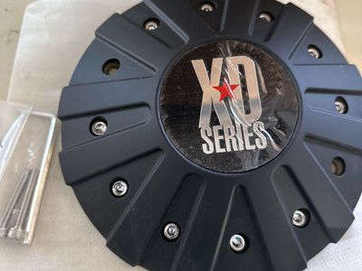 XD Series Black Wheel Center Cap with Red Star Logo - New, Includes Screws