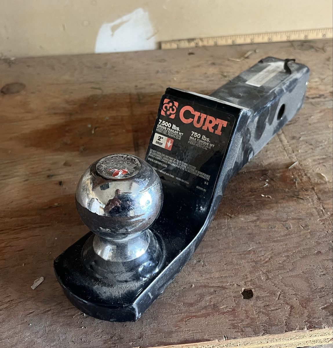 CURT Trailer Hitch Ball Mount: 7,500 lbs GTW, 750 lbs TW, 2" Drop